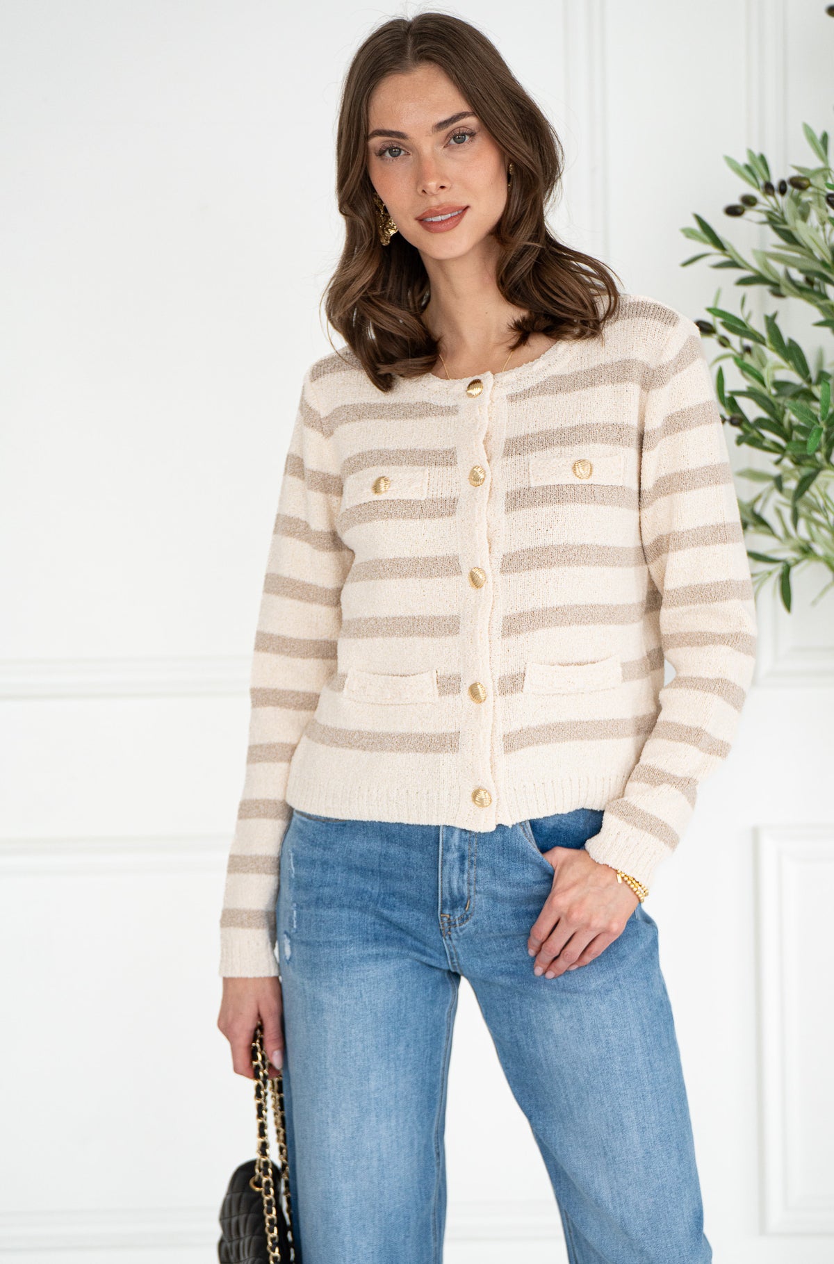 SARA STRIPE CARDIGAN