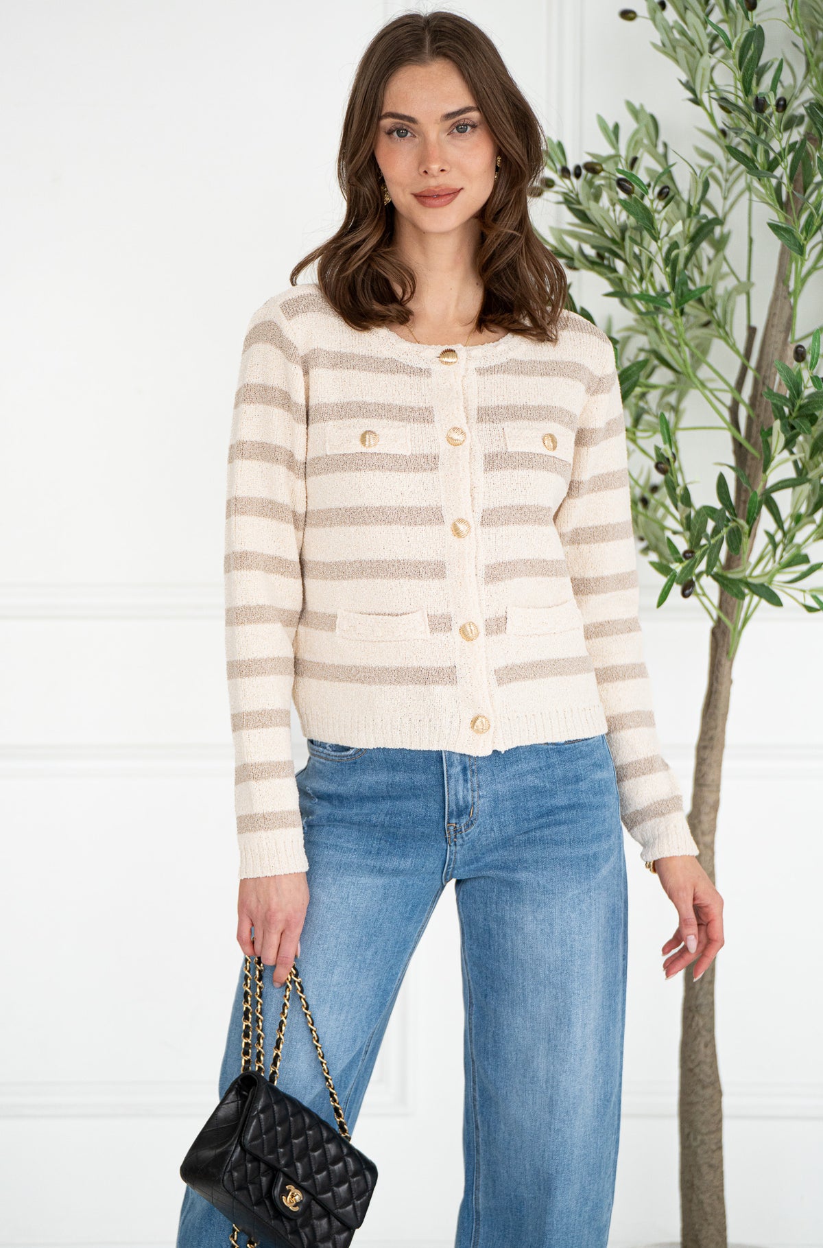 SARA STRIPE CARDIGAN