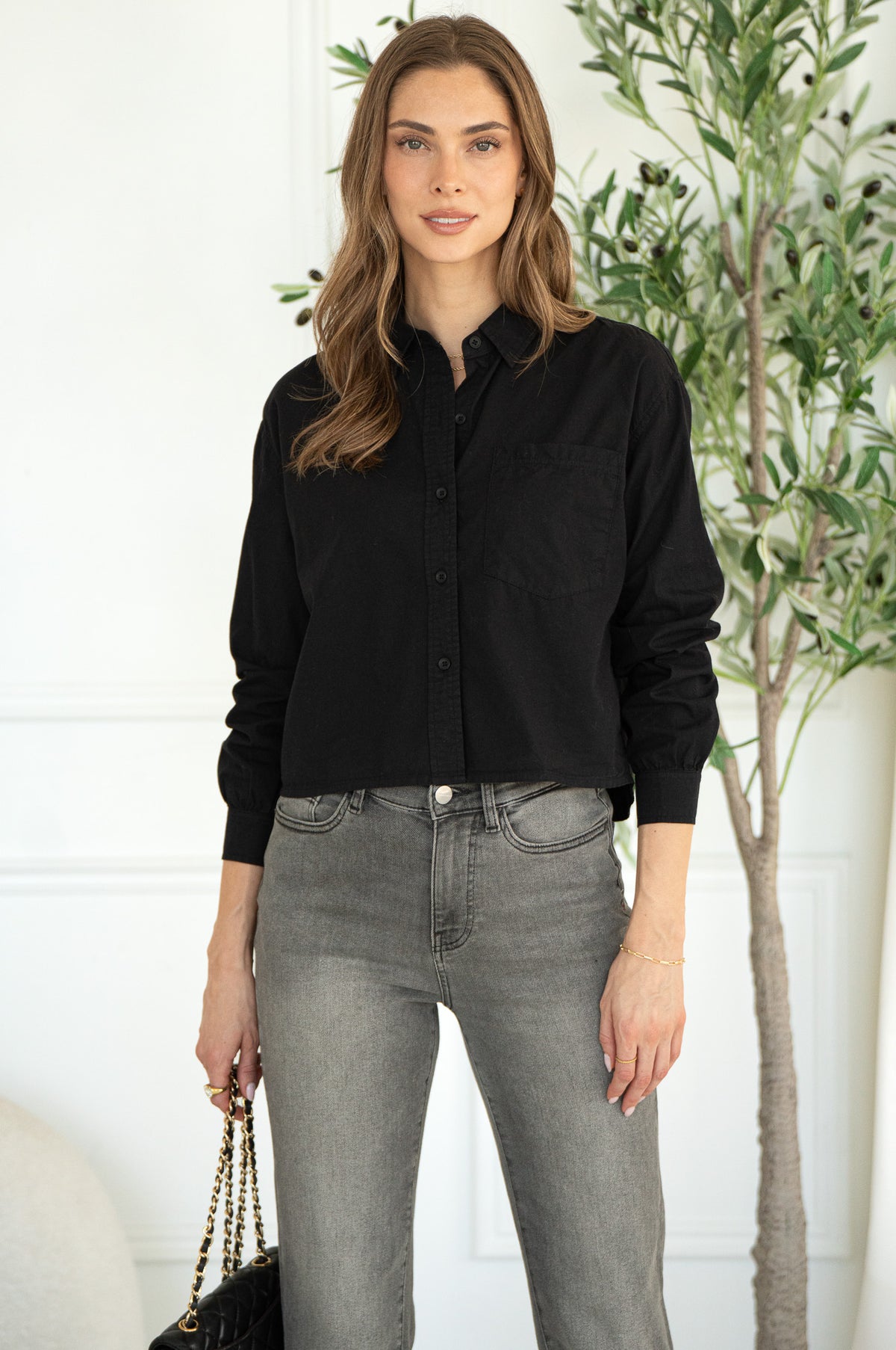 AMARI COTTON BUTTON DOWN BLOUSE