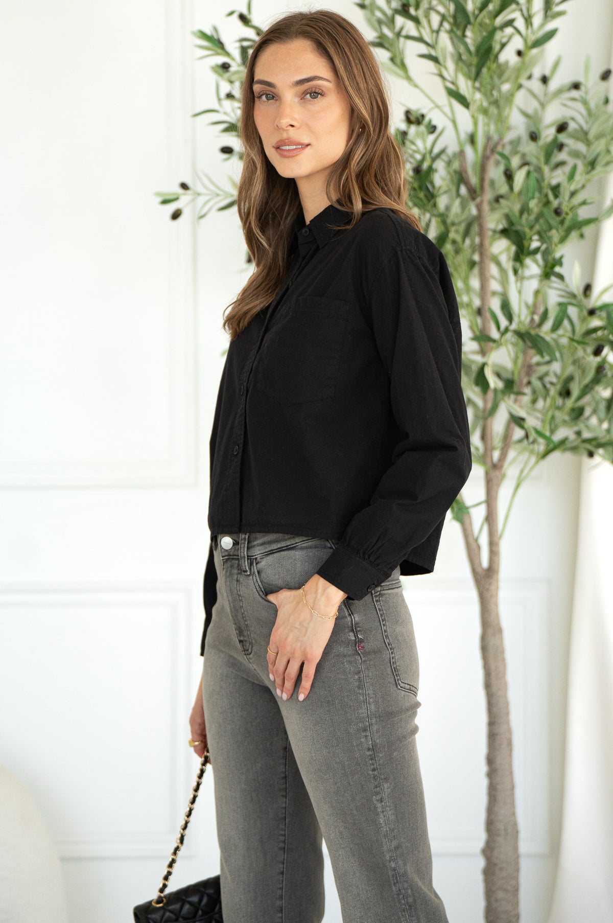 AMARI COTTON BUTTON DOWN BLOUSE