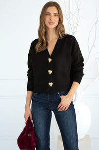 HEART BUTTON CARDIGAN