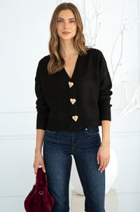 HEART BUTTON CARDIGAN