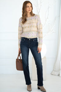 FLORAL CABLE DETAIL SWEATER