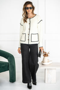 NELLY WHIPSTITCH CARDIGAN-WH