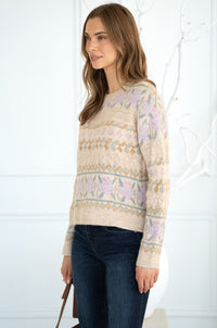 FLORAL CABLE DETAIL SWEATER
