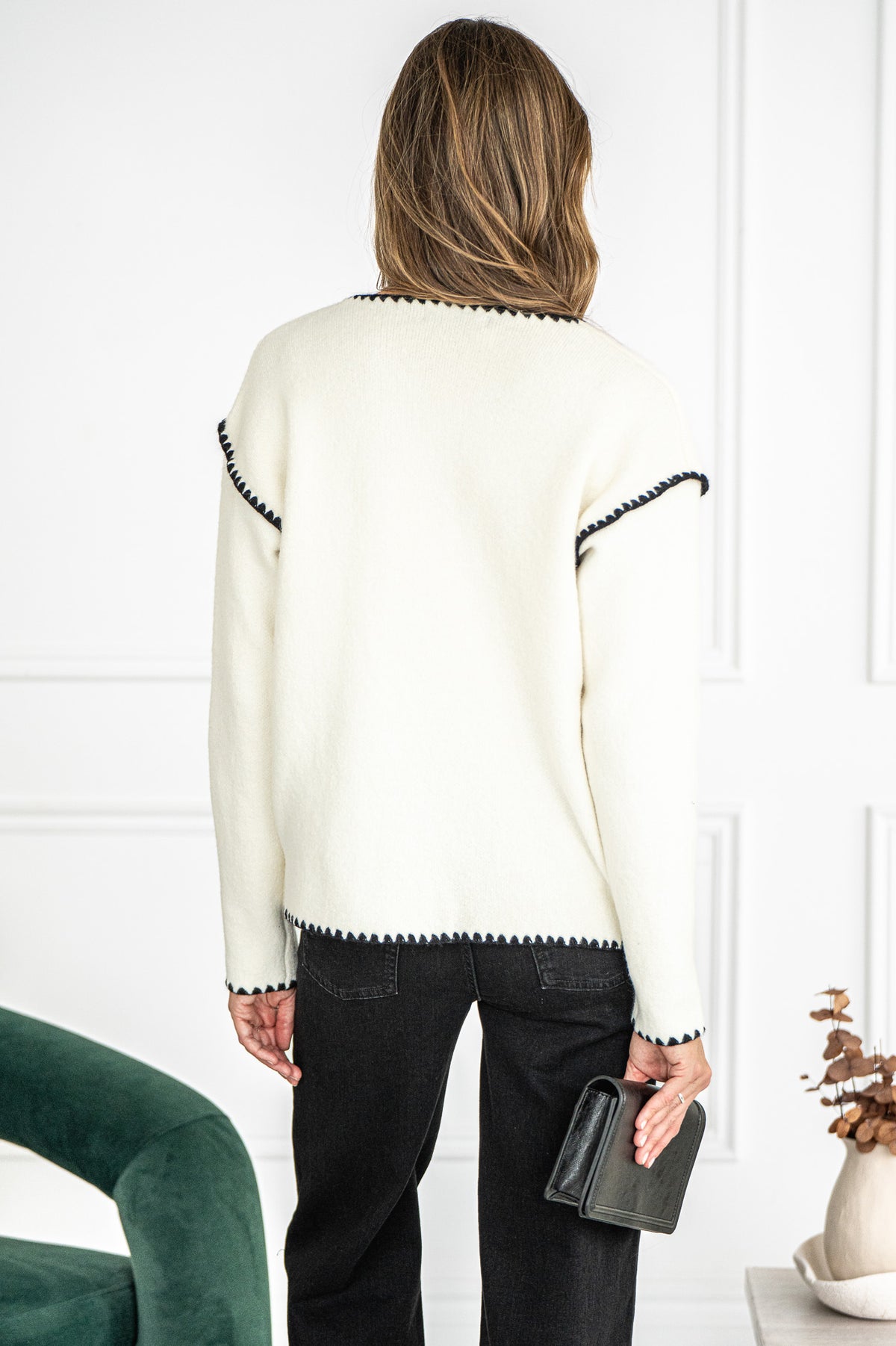 NELLY WHIPSTITCH CARDIGAN-WH
