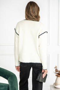 NELLY WHIPSTITCH CARDIGAN-WH