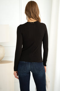 RUNAWAY RIBBED MODAL L/S TEE-BK
