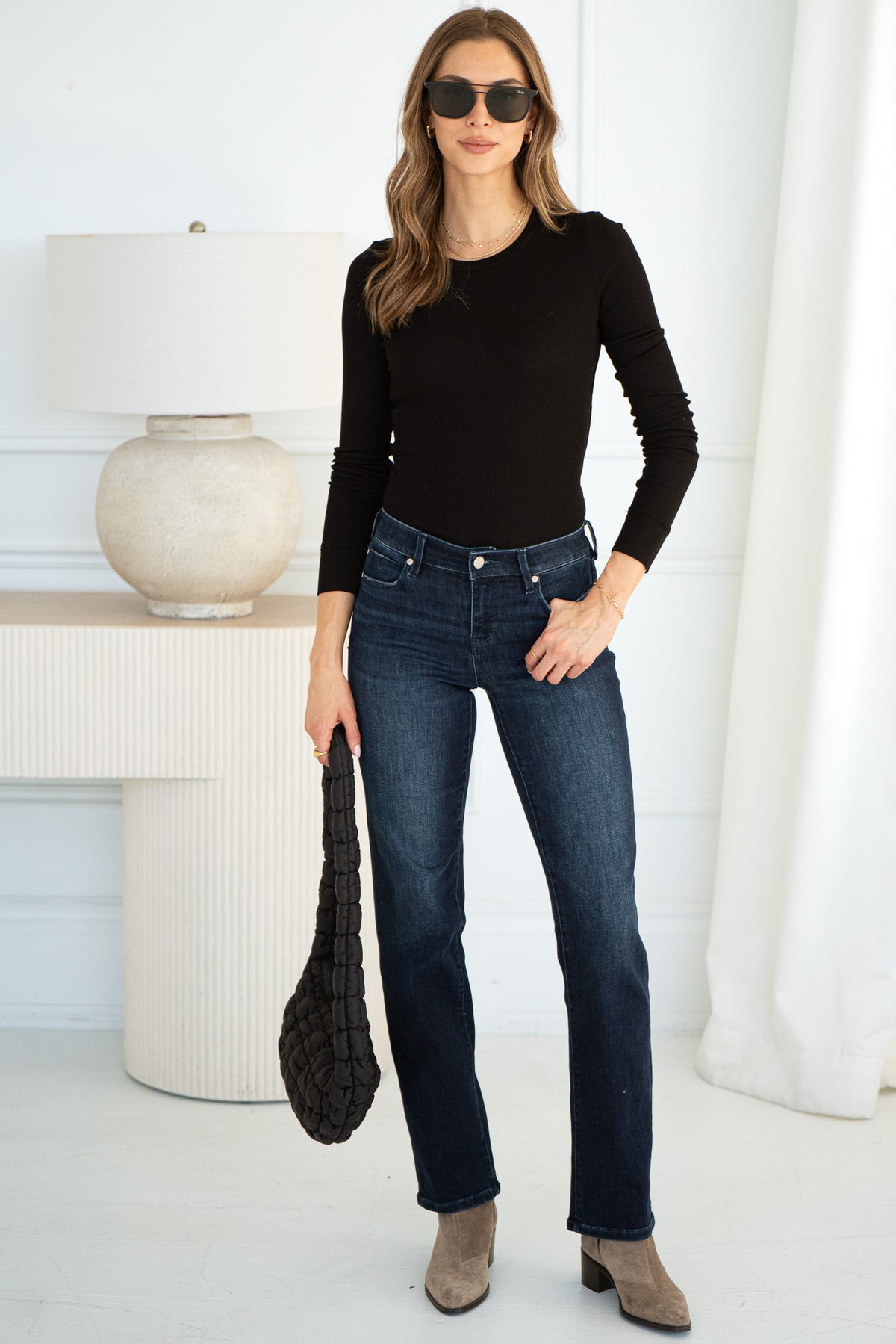 JADA COTTON MODAL L/S TEE-BK