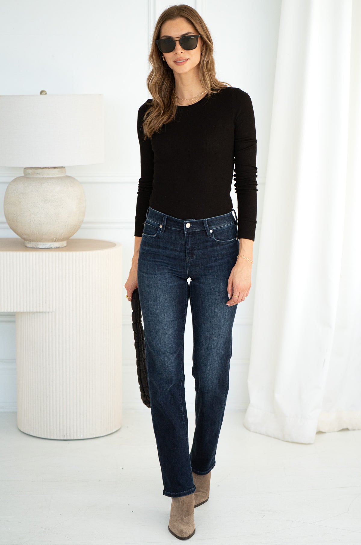 JADA COTTON MODAL L/S TEE-BK