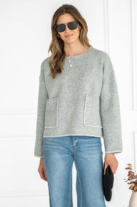 ACE POCKET WHIPSTITCH SWEATER-GY