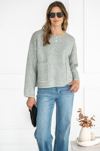 ACE POCKET WHIPSTITCH SWEATER-GY