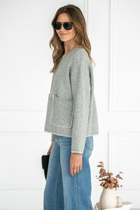 ACE POCKET WHIPSTITCH SWEATER-GY