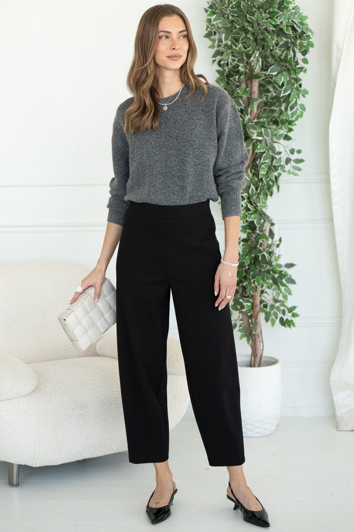 BARREL PONTE DRESS PANTS