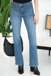 VICKY MARINE PATCH POCKET JEANS-BL