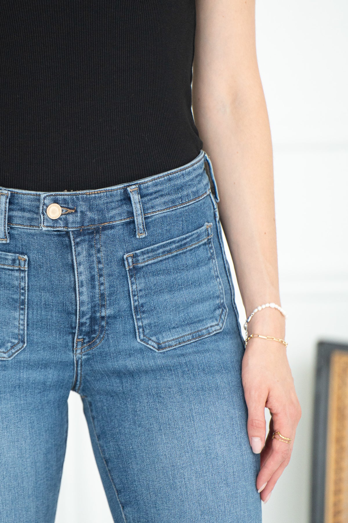 VICKY MARINE PATCH POCKET JEANS-BL