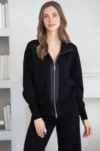TAYLOR LUX SATIN STRIPE ZIP UP