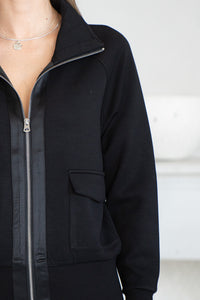 TAYLOR LUX SATIN STRIPE ZIP UP
