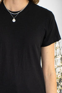 CASUAL SLIM FIT COTTON TEE-BK
