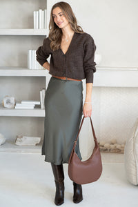 FALL TO PIECES SATIN SKIRT-OL