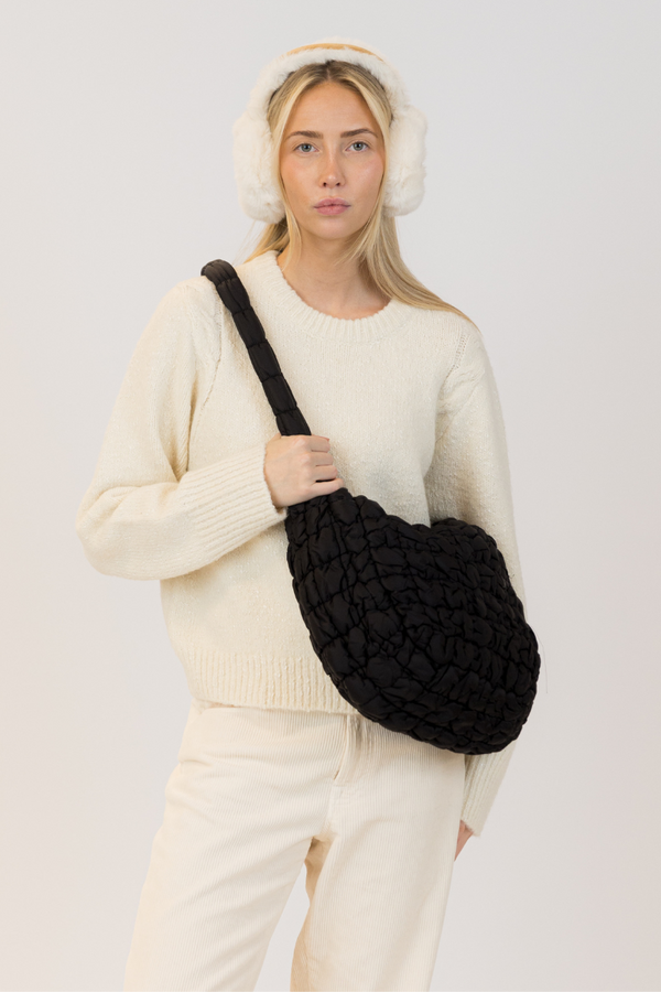 LARGE QUILTED BAG-BK