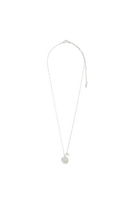 BREATHE SILVER PLATED CRYSTAL COIN NECKLACE-SI