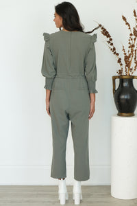 FARRAH RUFFLE JUMPSUIT-GR