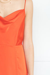OCEANA SATIN COWL DRESS