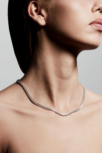 FUCHSIA SILVER PLATED NECKLACE