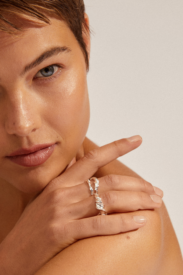 STORM SET OF 3 SILVER PLATED RINGS