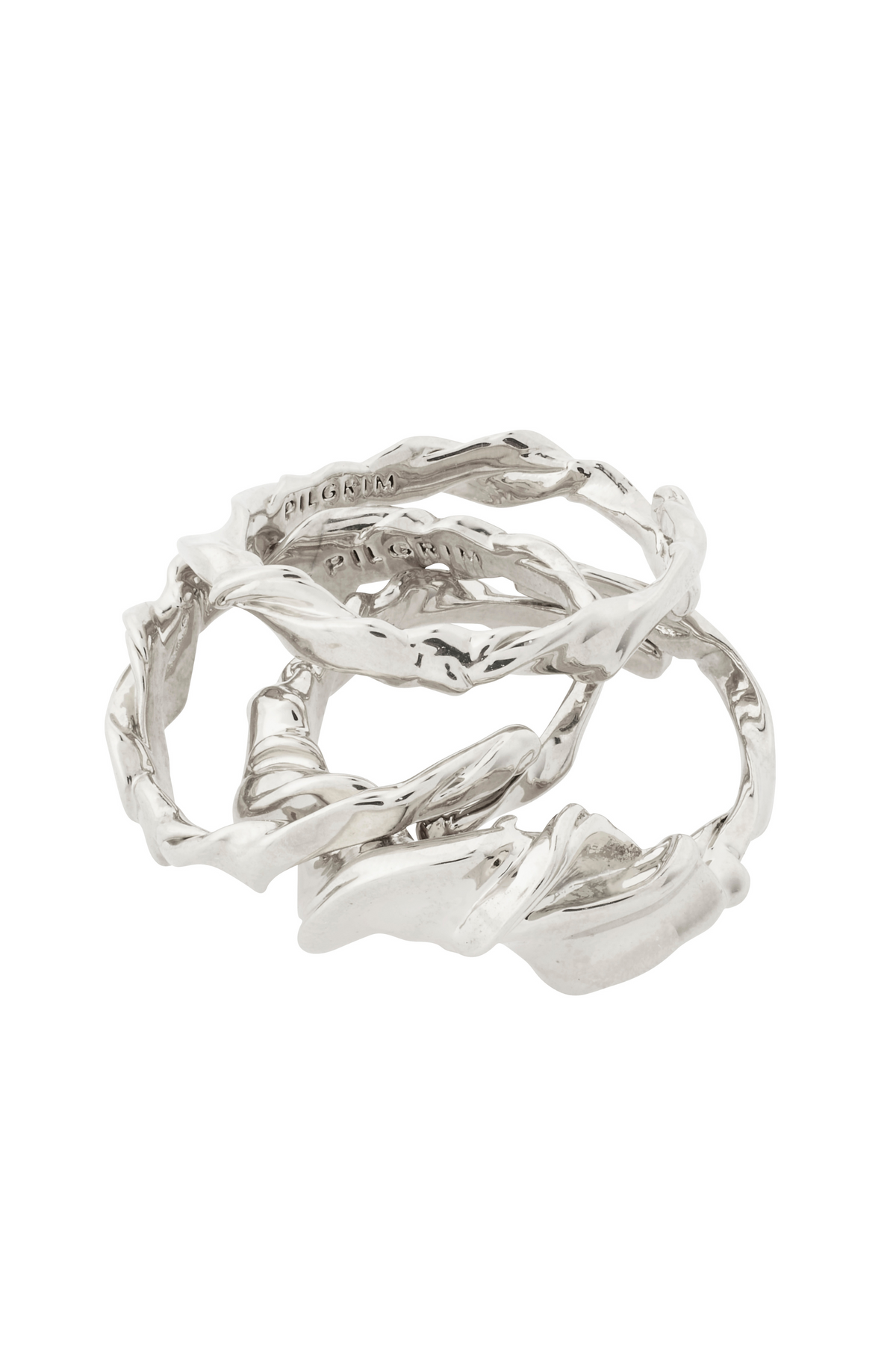 STORM SET OF 3 SILVER PLATED RINGS