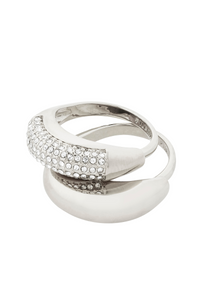 LEARN SET OF 2 SILVER PLATED RINGS