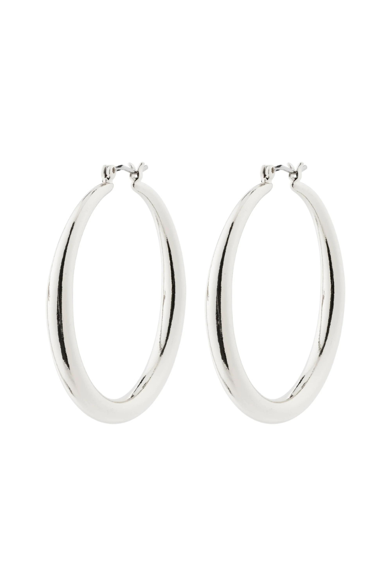 PRIYA SILVER PLATED HOOP EARRINGS