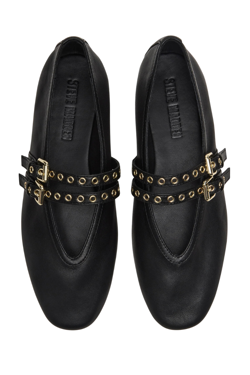 LYDIAA LEATHER BALLET FLAT-BK