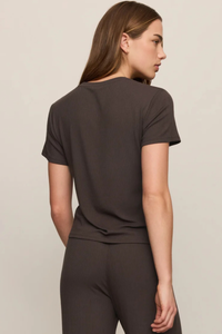 JUST RIGHT RIB TOP IN COCOA BEAN