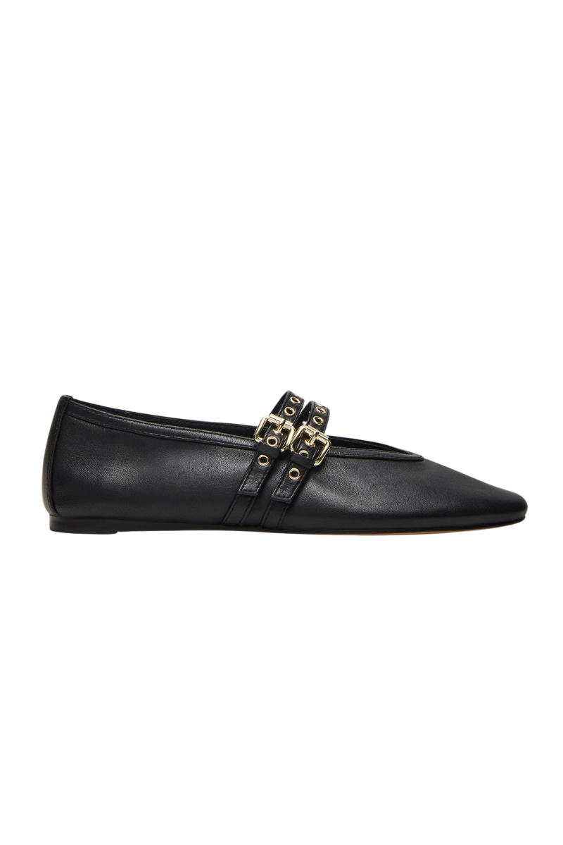 LYDIAA LEATHER BALLET FLAT-BK