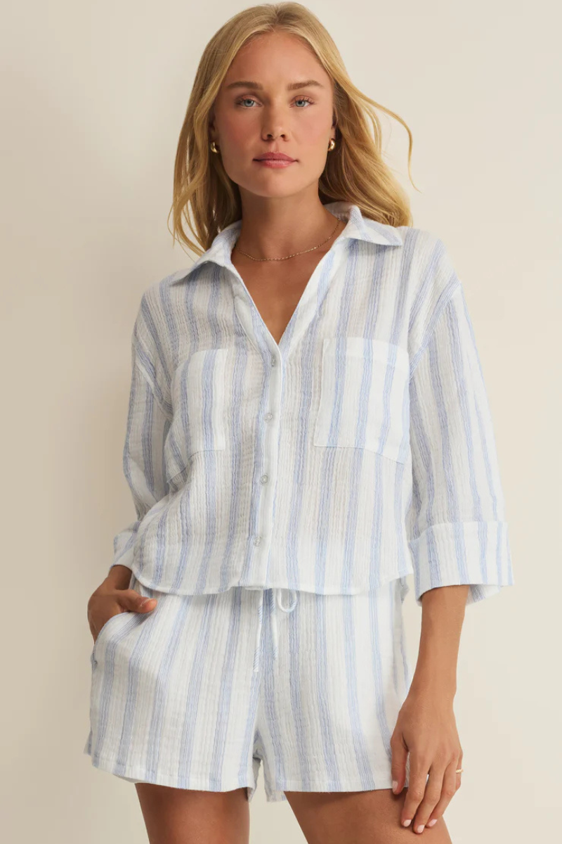 HELENA STRIPED COTTON GAUZE SHIRT