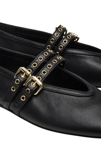 LYDIAA LEATHER BALLET FLAT-BK