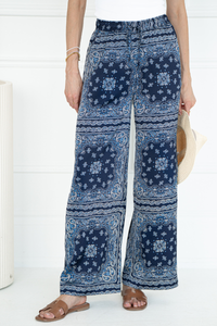 JANEY PRINTED WIDE LEG PANTS
