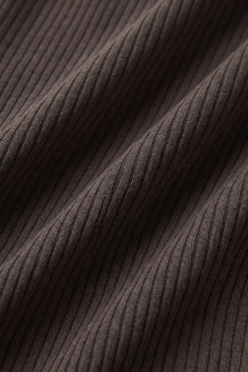 JUST RIGHT RIB TOP IN COCOA BEAN