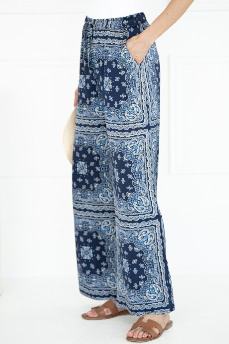 JANEY PRINTED WIDE LEG PANTS