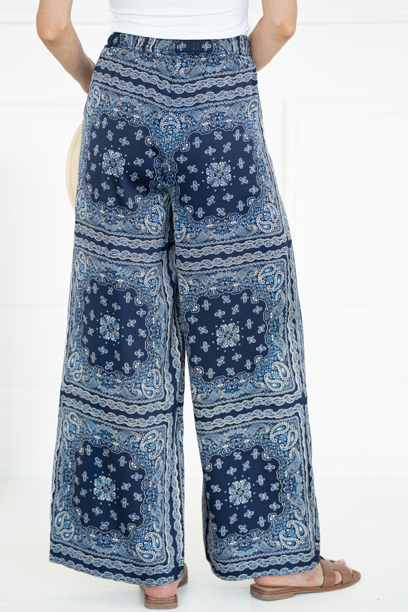 JANEY PRINTED WIDE LEG PANTS