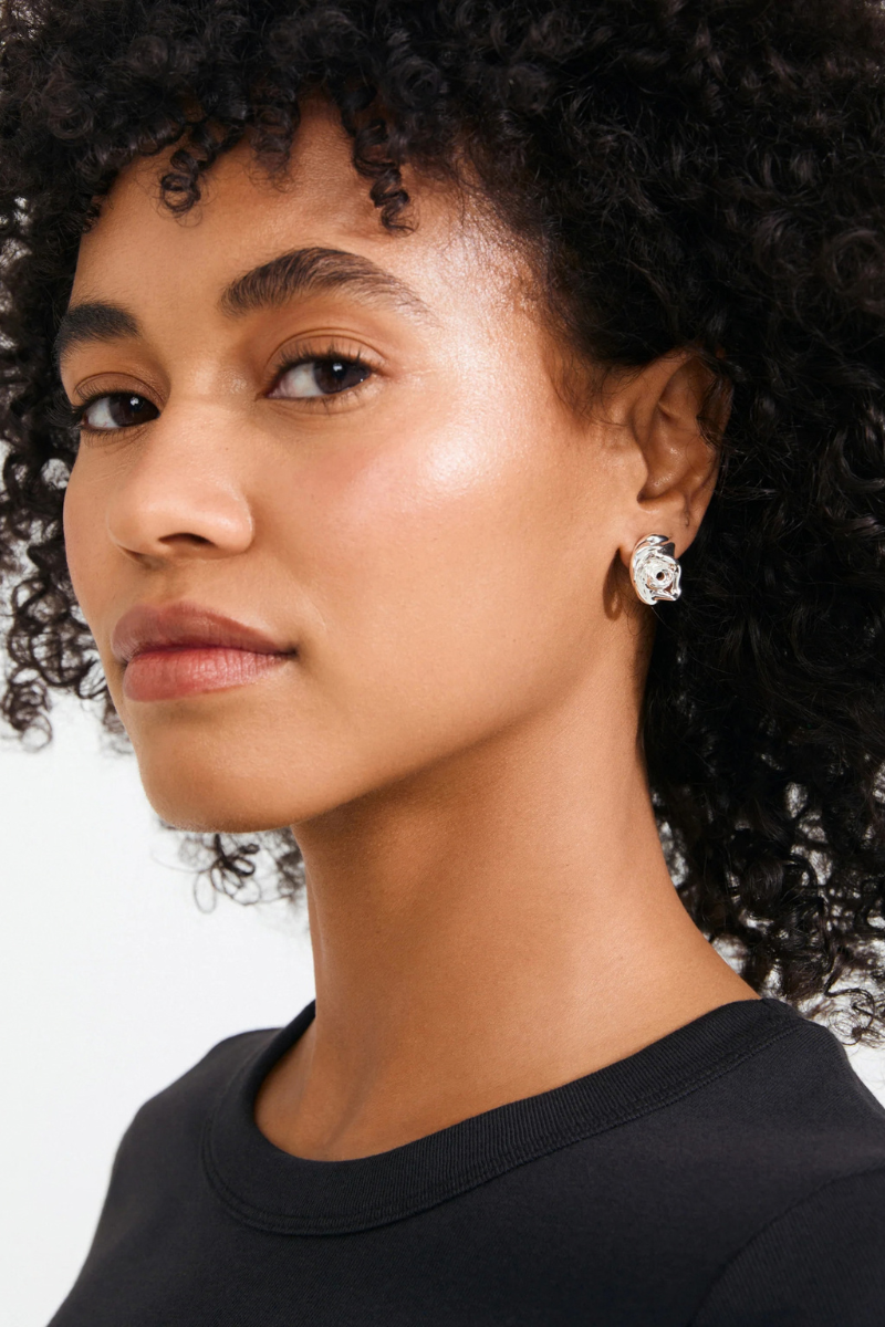 INNER ROSE SILVER PLATED EARRINGS