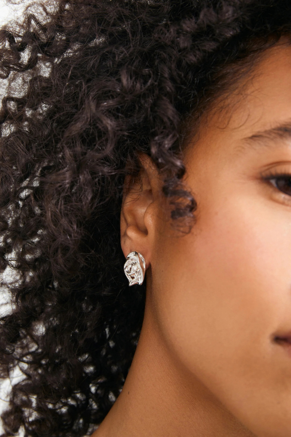 INNER ROSE SILVER PLATED EARRINGS