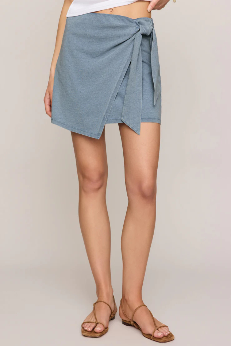SORA JERSEY DENIM MINI SKIRT