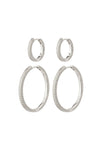 PULSE SET OF 2 SILVER PLATED EARRINGS
