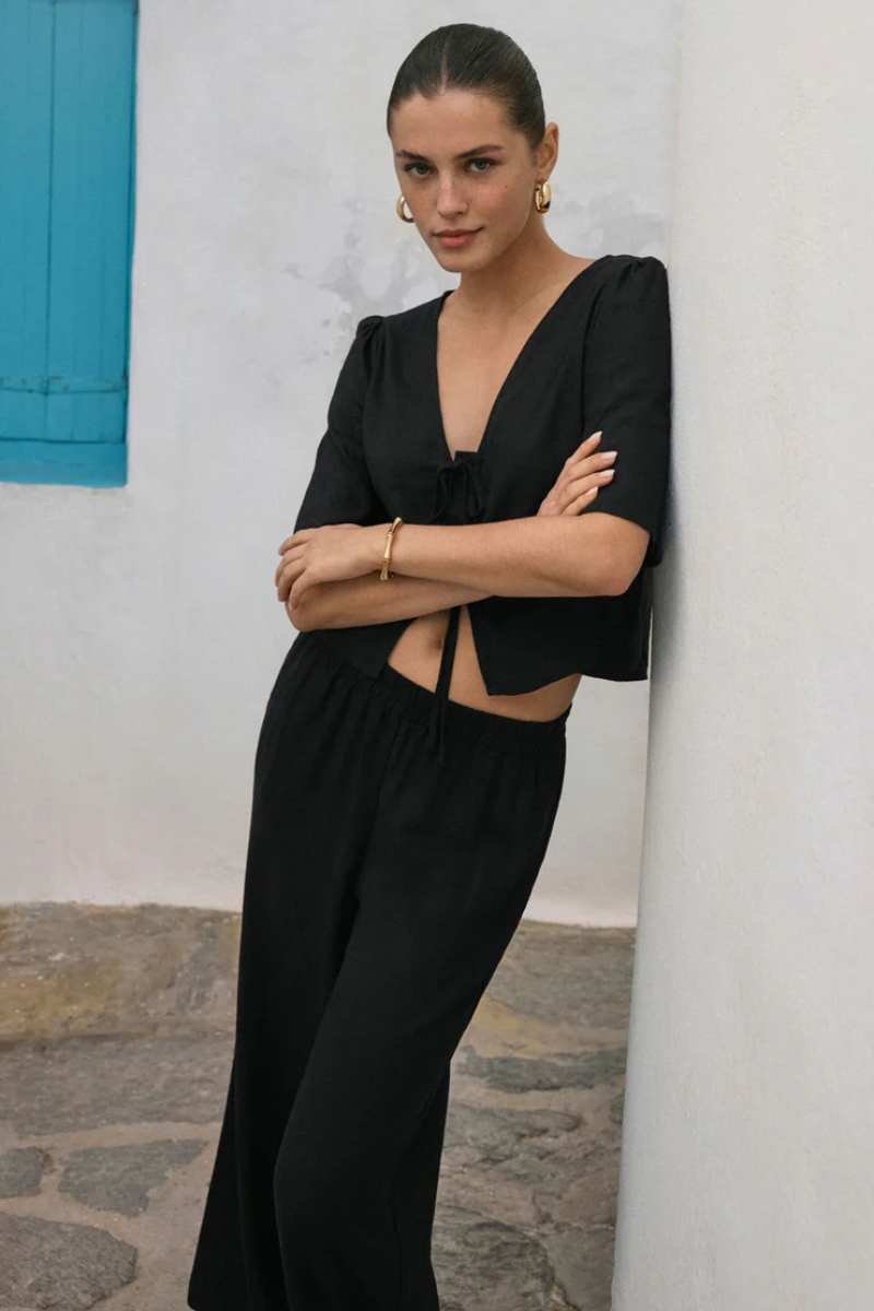 SCOUT LINEN PANTS-BK