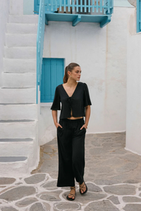 SCOUT LINEN PANTS-BK