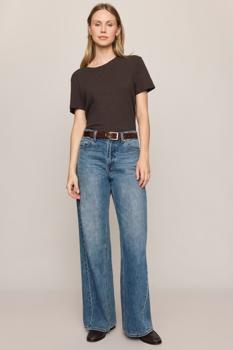 FOUNDATIONS COTTON SLUB TEE IN COCOA BEAN