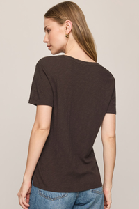 FOUNDATIONS COTTON SLUB TEE IN COCOA BEAN